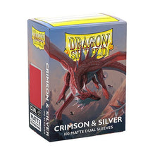 Dragon Shield - Dual Matte Standard Size Sleeves (100) - Crimson & Silver - Beanie Games