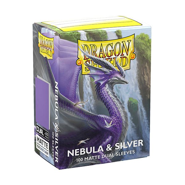 Dragon Shield - Dual Matte Standard Size Sleeves (100) - Nebula & Silver - Beanie Games