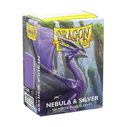 Dragon Shield - Dual Matte Standard Size Sleeves (100) - Nebula & Silver - Beanie Games