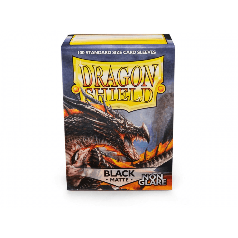 Dragon Shield Standard Matte Non - Glare Black Sleeves (100) - Beanie Games