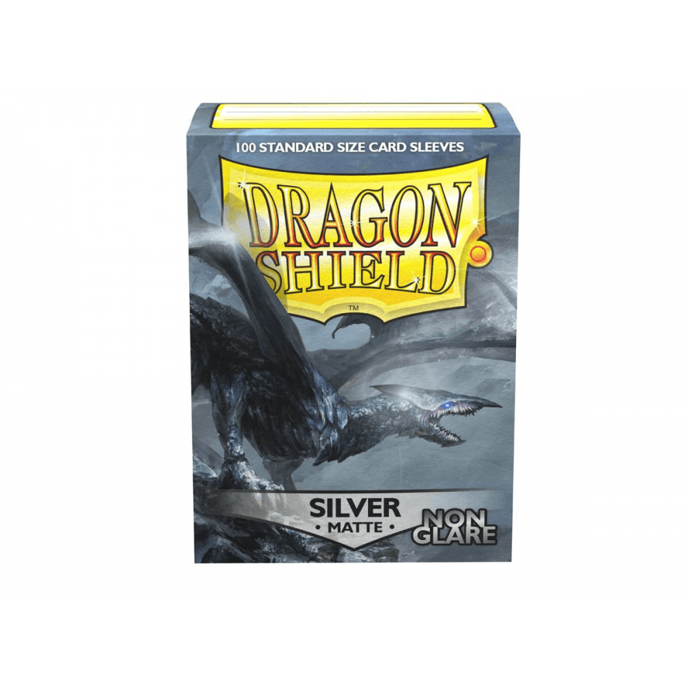 Dragon Shield Standard Matte Non - Glare Silver Sleeves (100) - Beanie Games