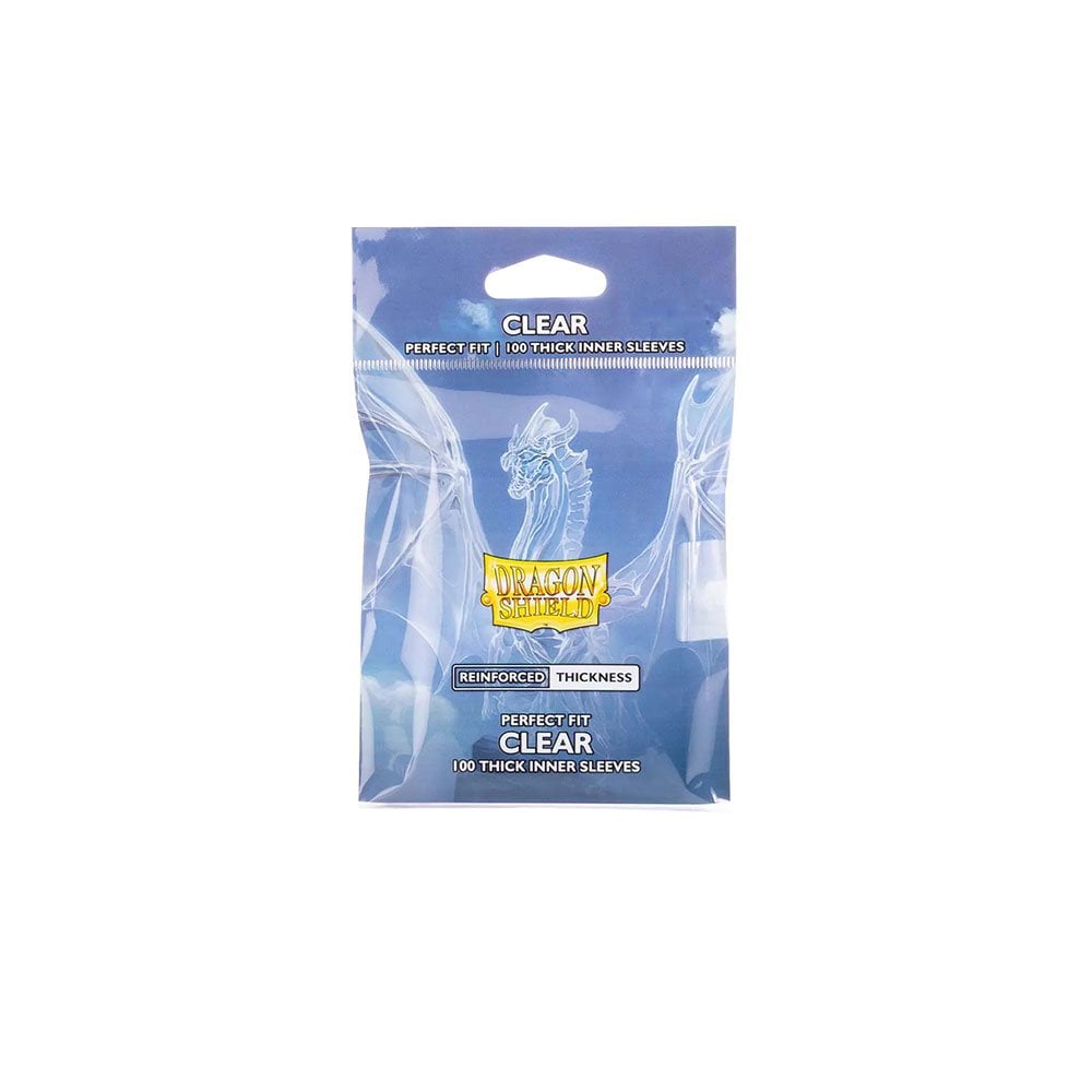 Dragon Shield - Standard Perfect Fit Thick Sleeves 100pk - Clear - Beanie Games