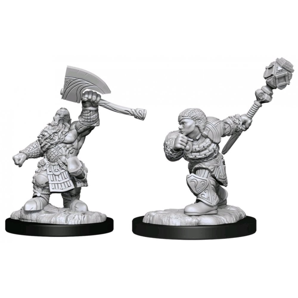 Dwarf Fighter & Dwarf Cleric: Magic the Gathering Unpainted Miniatures (W14) - Beanie Games