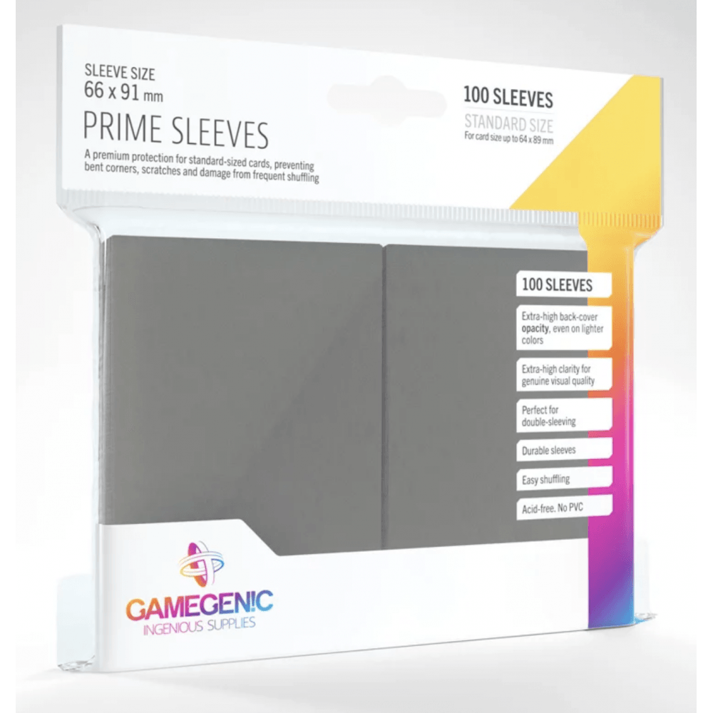 Gamegenic Prime Sleeves Dark Gray (100 ct.) - Beanie Games