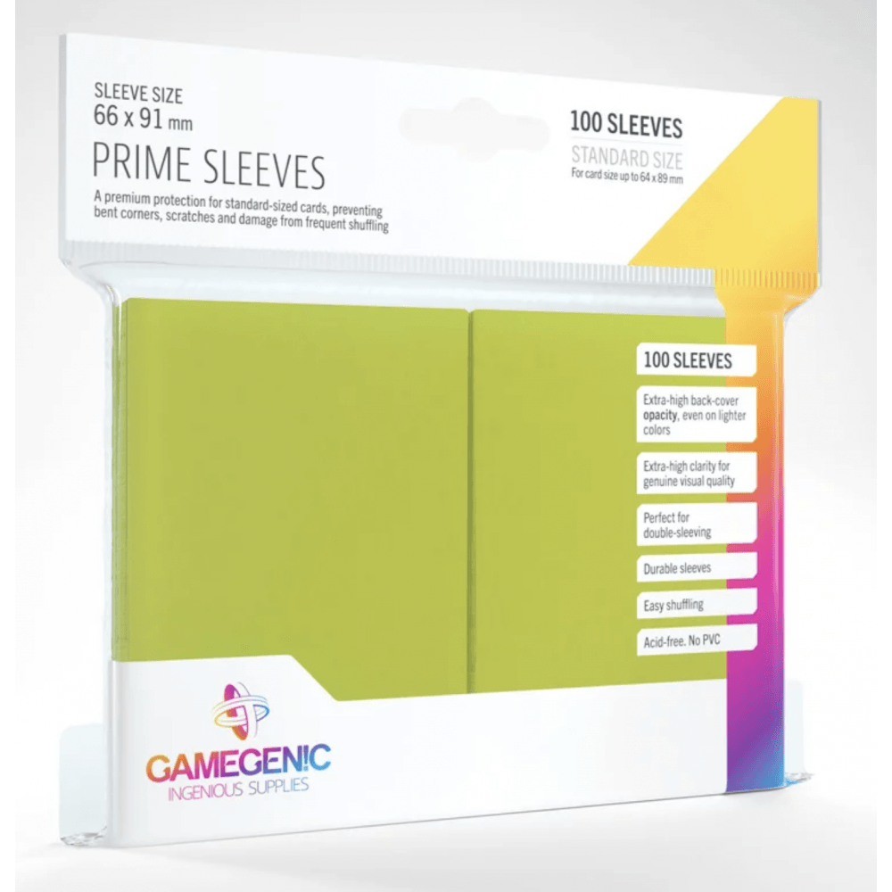 Gamegenic Prime Sleeves Lime (100 ct.) - Beanie Games