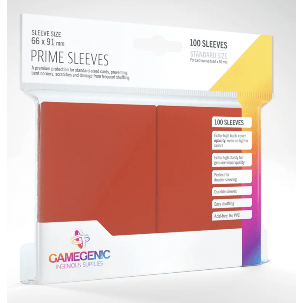 Gamegenic Prime Sleeves Red (100 ct.) - Beanie Games