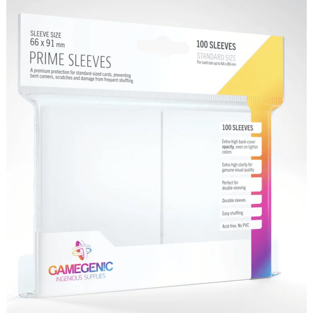 Gamegenic Prime Sleeves White (100 ct.) - Beanie Games