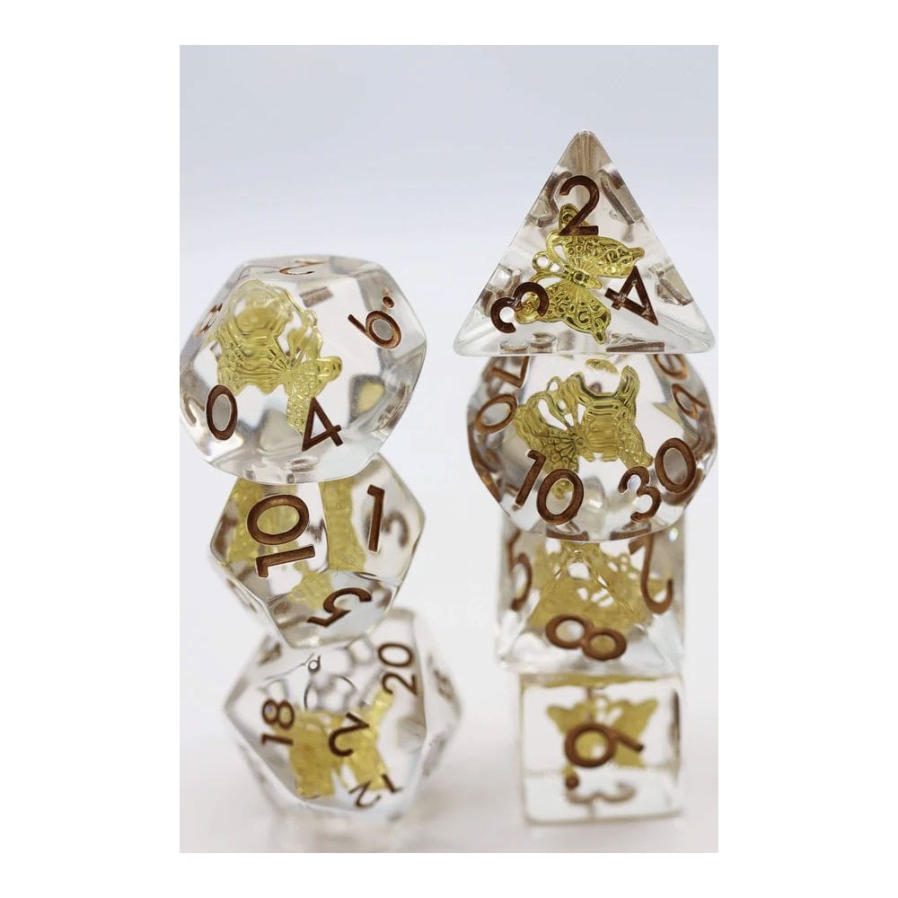 Gilded Butterfly RPG Dice Set - Beanie Games