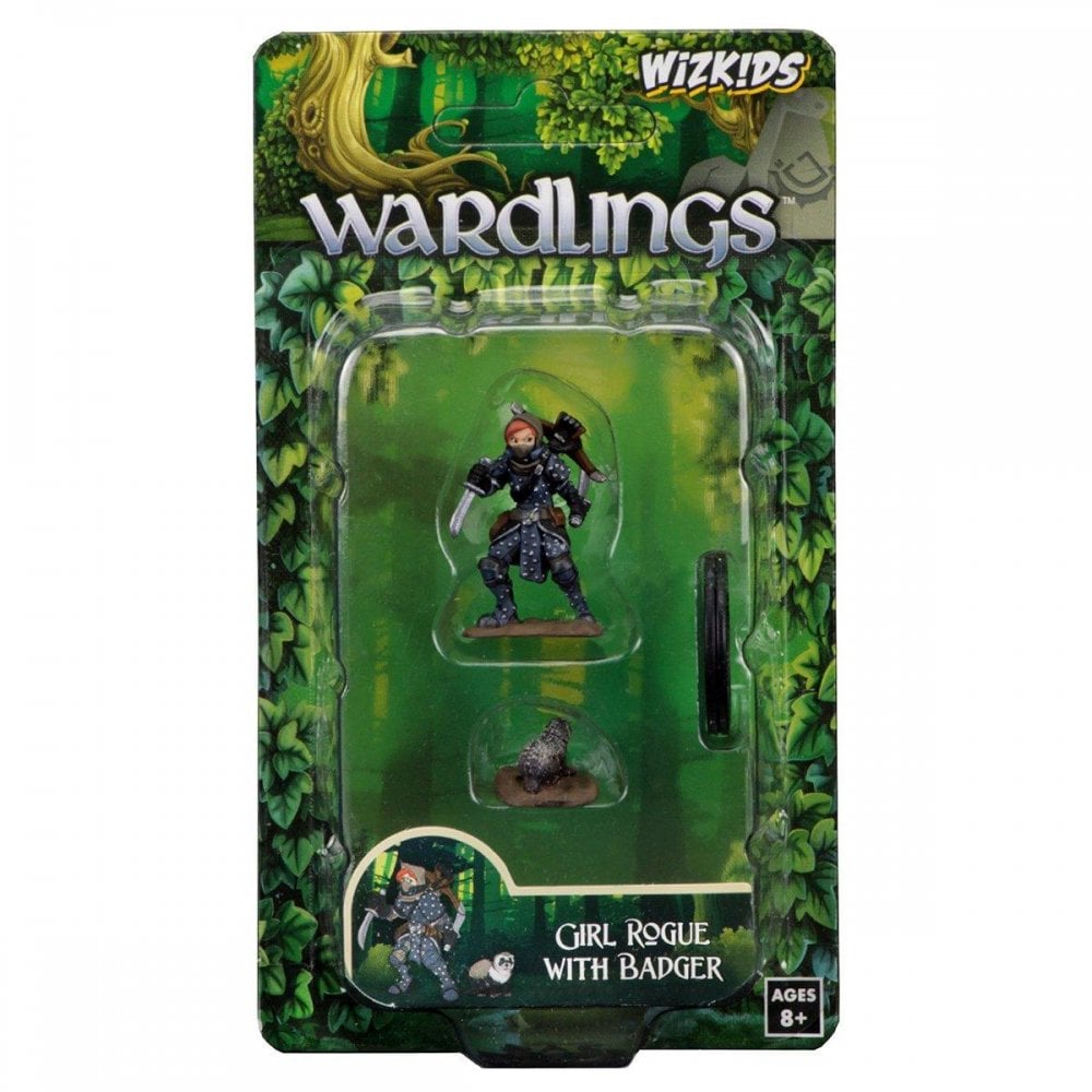 Girl Rogue & Badger: WizKids Wardlings Miniatures - Beanie Games