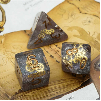 Glitter Gearwheel RPG Dice Set - Beanie Games