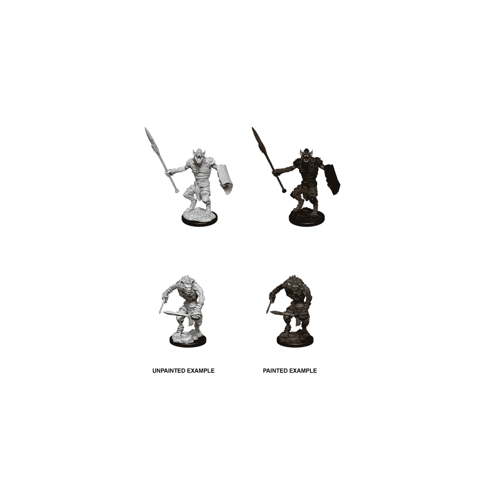 Gnoll & Gnoll Flesh Gnawer: D&D Nolzur's Marvelous Unpainted Miniatures (W12) - Beanie Games
