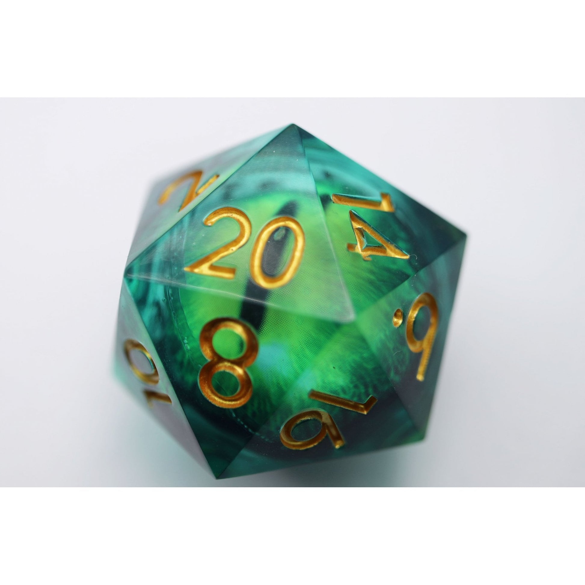 Green Cyclops D20 - 35mm Extra Large Moving Eye - Beanie Games