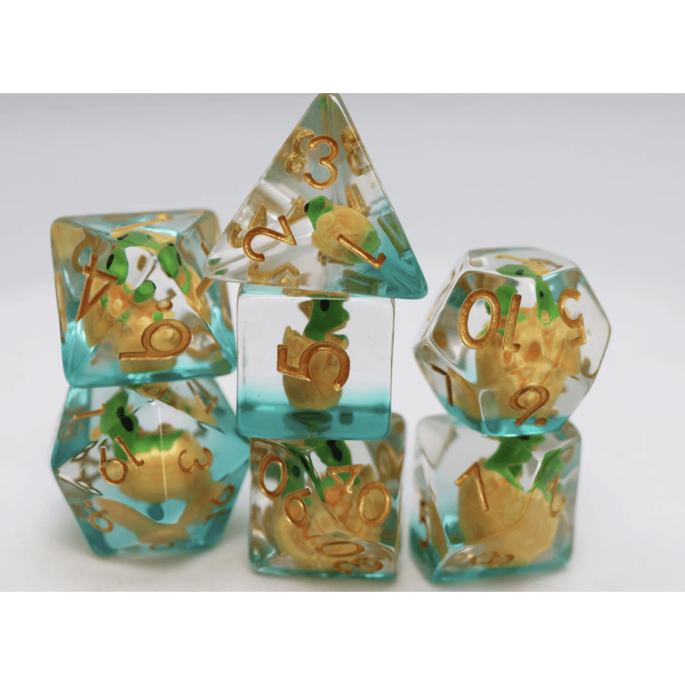 Green Dragon Hatchlings RPG Dice Set - Beanie Games