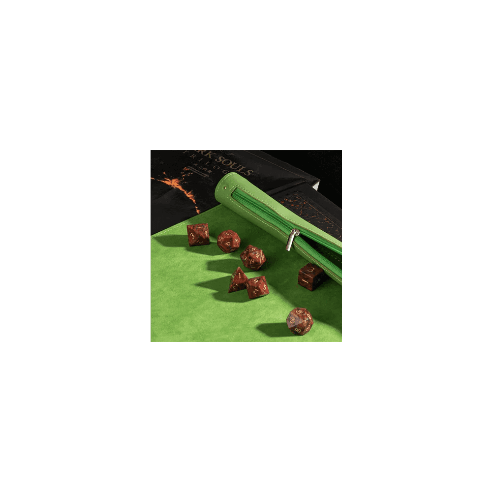 Green Roll Up Leatherette Dice Mat - Beanie Games