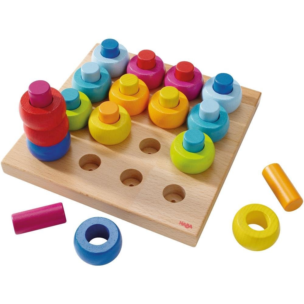HABA Rainbow Whirls Peg Game - Beanie Games
