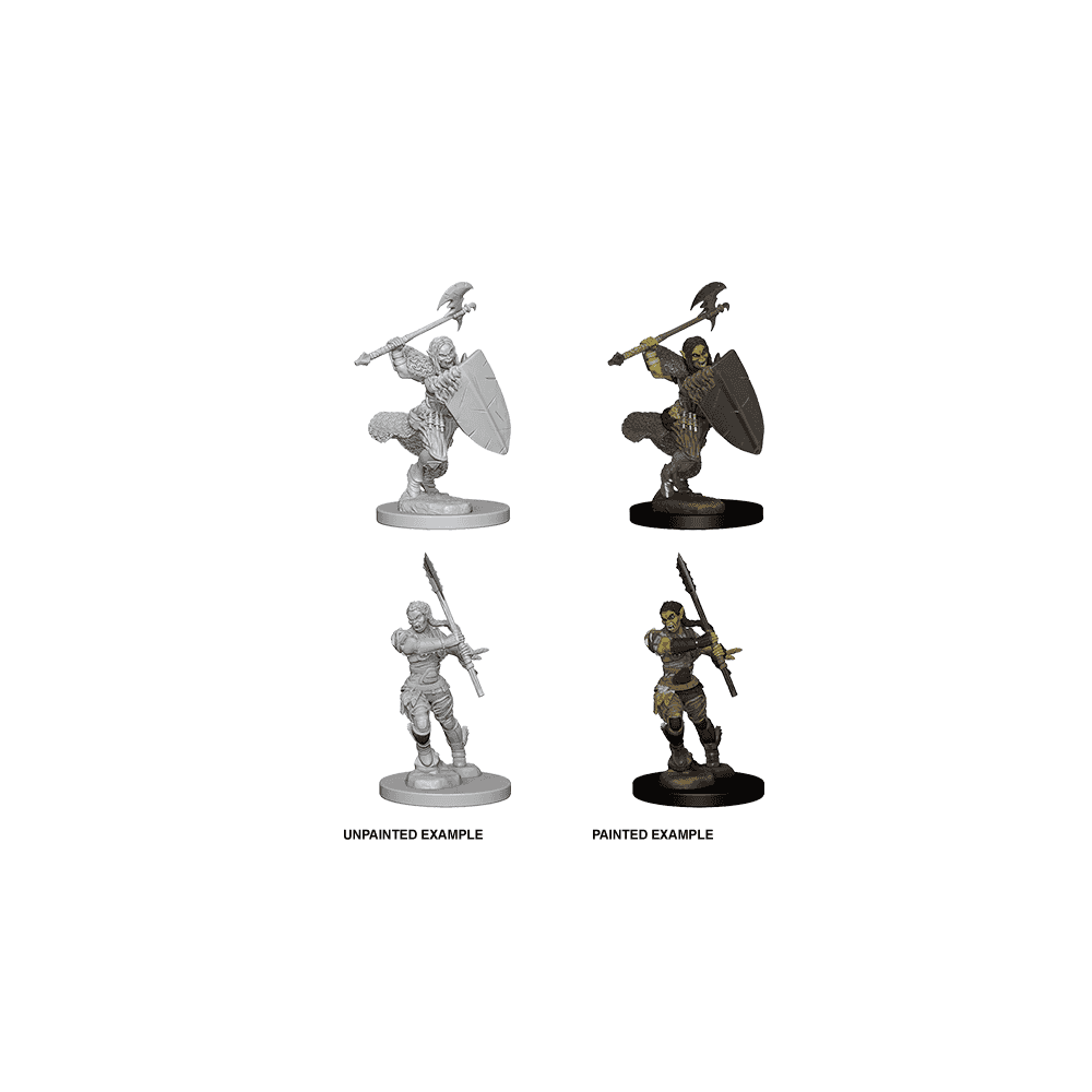 Half - Orc Female Barbarian: Pathfinder Deep Cuts Unpainted Miniatures - Beanie Games