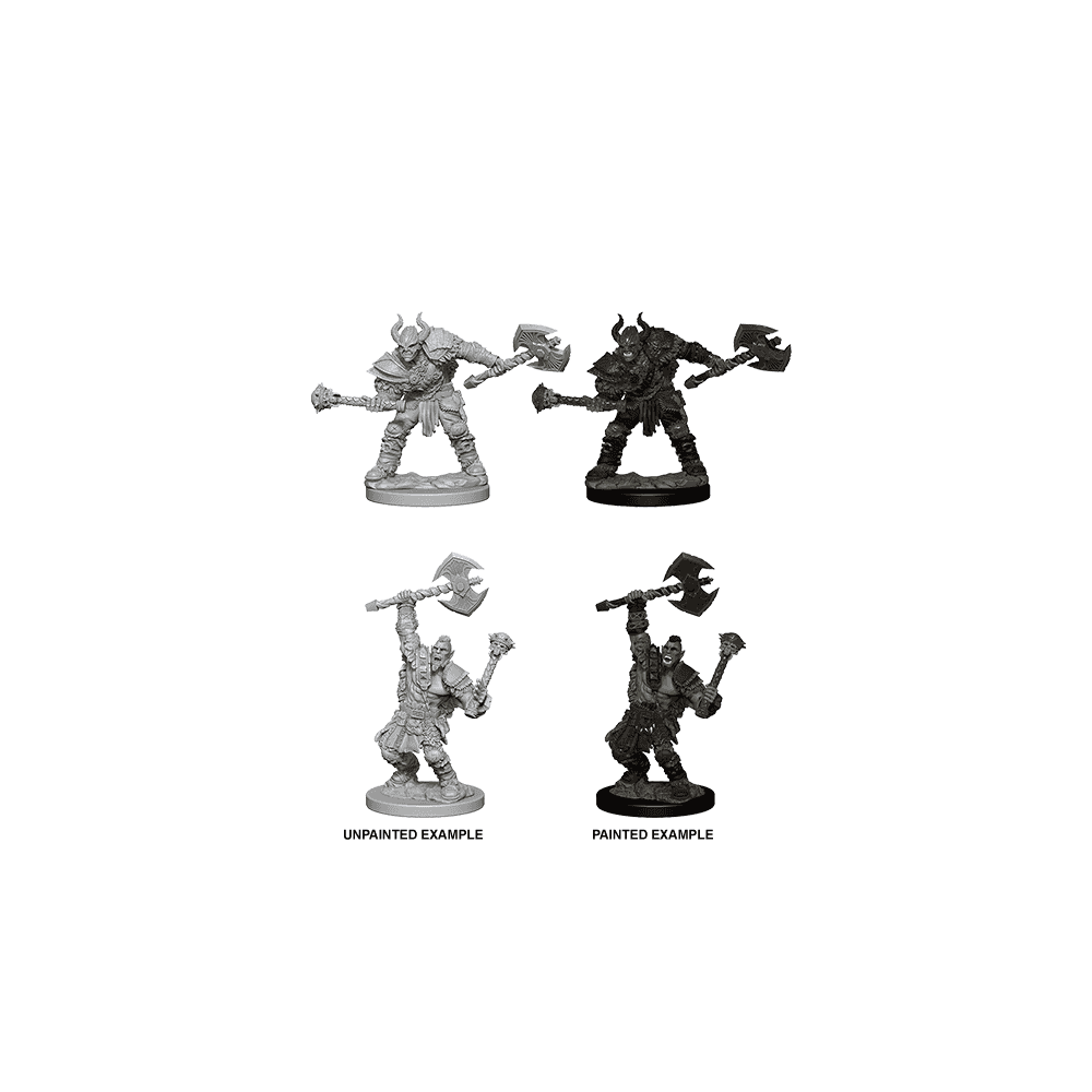 Half - Orc Male Barbarian: Pathfinder Deep Cuts Unpainted Miniatures - Beanie Games