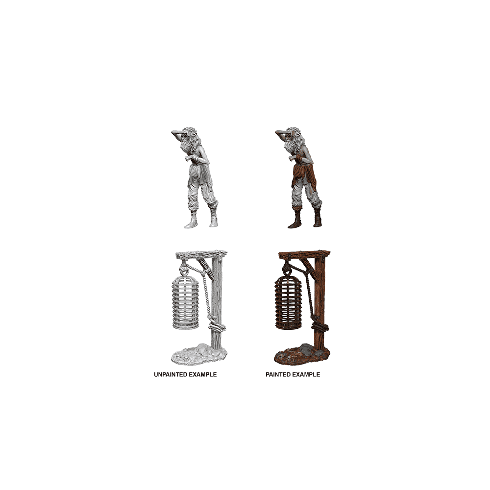 Hanging Cage: WizKids Deep Cuts Unpainted Miniatures (W10) - Beanie Games