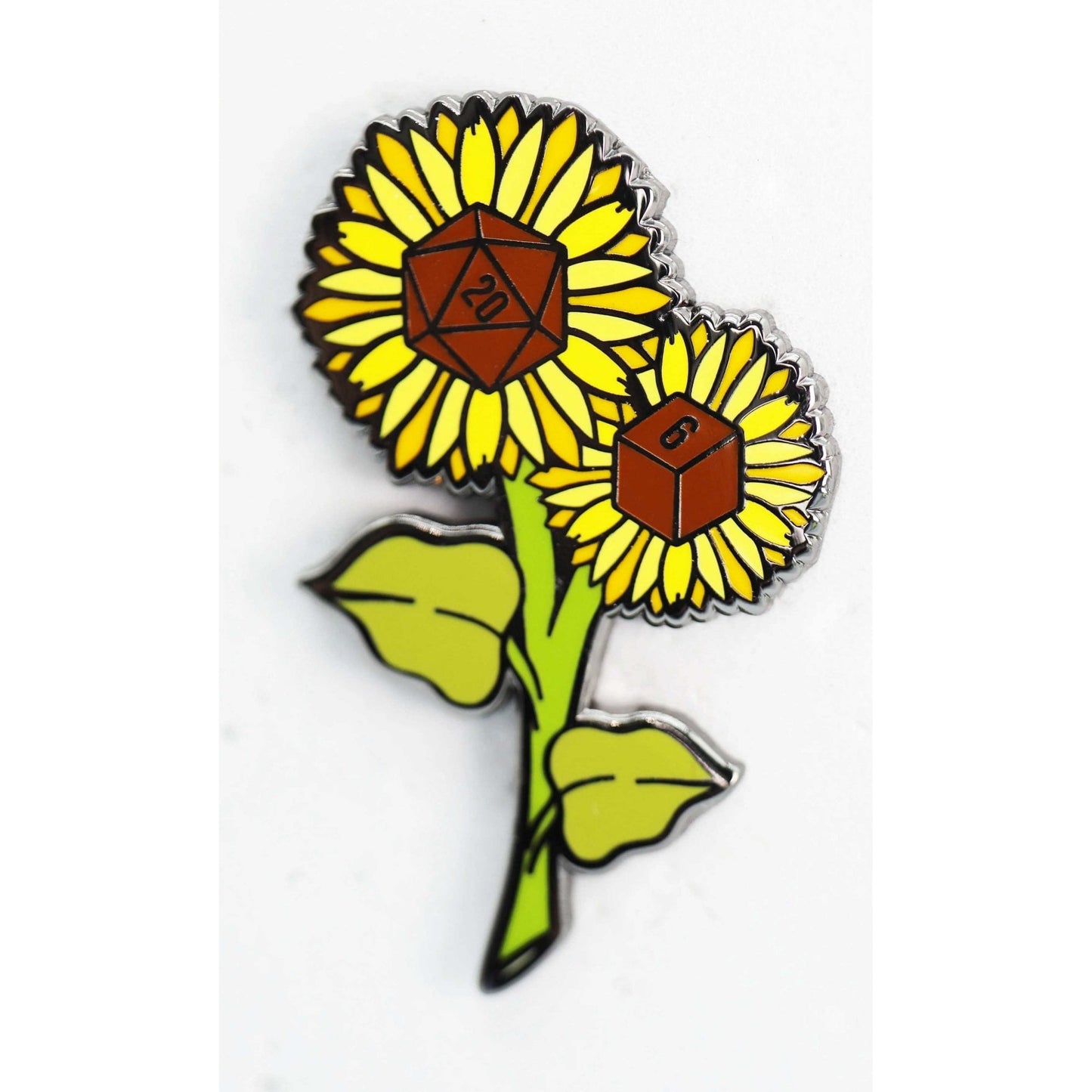 Hollow Hearts Enamel Pin: Dice Sunflower - Beanie Games