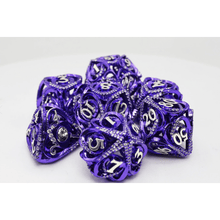 Hollow Hearts: Jeweled Purple - Metal RPG Dice Set - Beanie Games