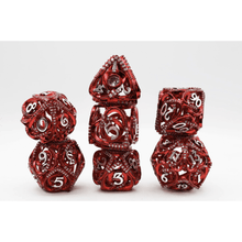 Hollow Hearts: Jeweled Red - Metal RPG Dice Set - Beanie Games