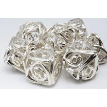 Hollow Hearts: Sterling Silver - Premium RPG Metal Dice Set - Beanie Games