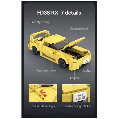 Initial D 1:24 Mazda RX - 7 FD3S Car - 278 pcs - Beanie Games
