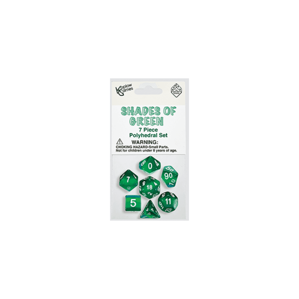 Koplow Shades Of Green Dice Set - Beanie Games