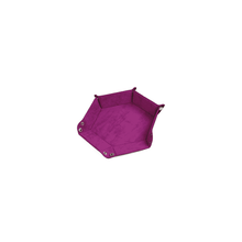 Leatherette and Velvet Dice Tray (Magenta Hex) - Beanie Games