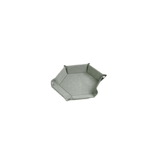 Leatherette and Velvet Dice Tray (Silver Hex) - Beanie Games
