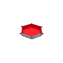 Leatherette and Velvet Hex Dice Tray (Black with Red) - Beanie Games