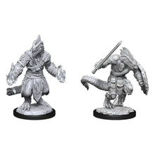 Lizardfolk Barbarian & Lizardfolk Cleric: D&D Nolzur's Marvelous Unpainted Miniatures (W15) - Beanie Games