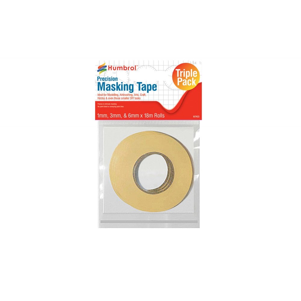 Masking Tape Set 1mm, 3mm & 6mm x18m rolls - Beanie Games
