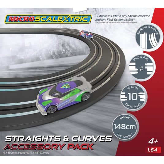 Micro Scalextric Track Extension Pack - Straights & Curves - Beanie Games