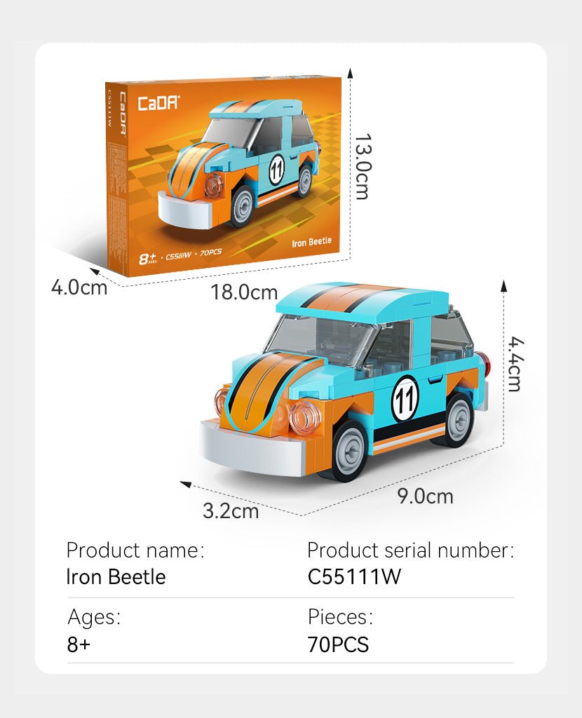 Mini lron Beetle Car - 70 pcs - Beanie Games