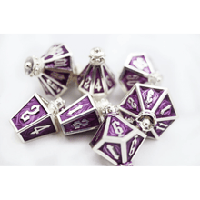 Moonlit Lantern: Silvered Voidfire - Metal RPG Dice Set - Beanie Games