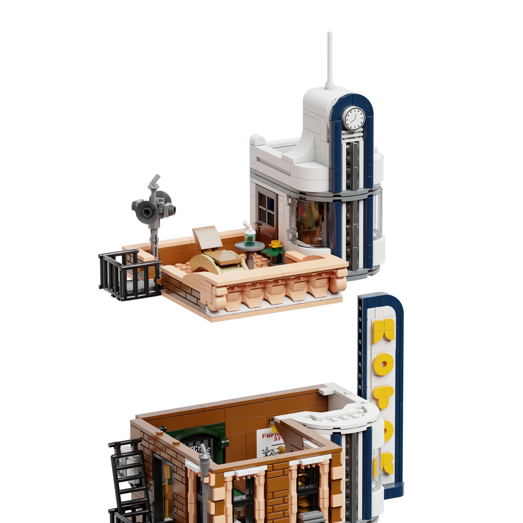 Motorcycle Restaurant Building - 2989 pcs - Beanie Games