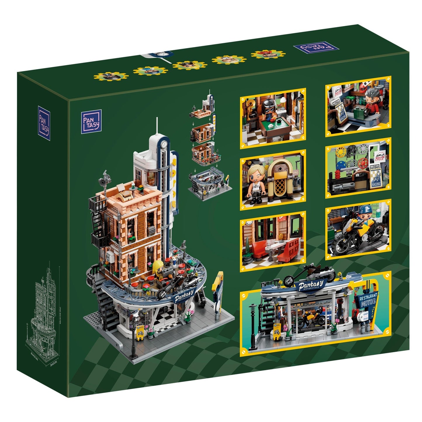 Motorcycle Restaurant Building - 2989 pcs - Beanie Games