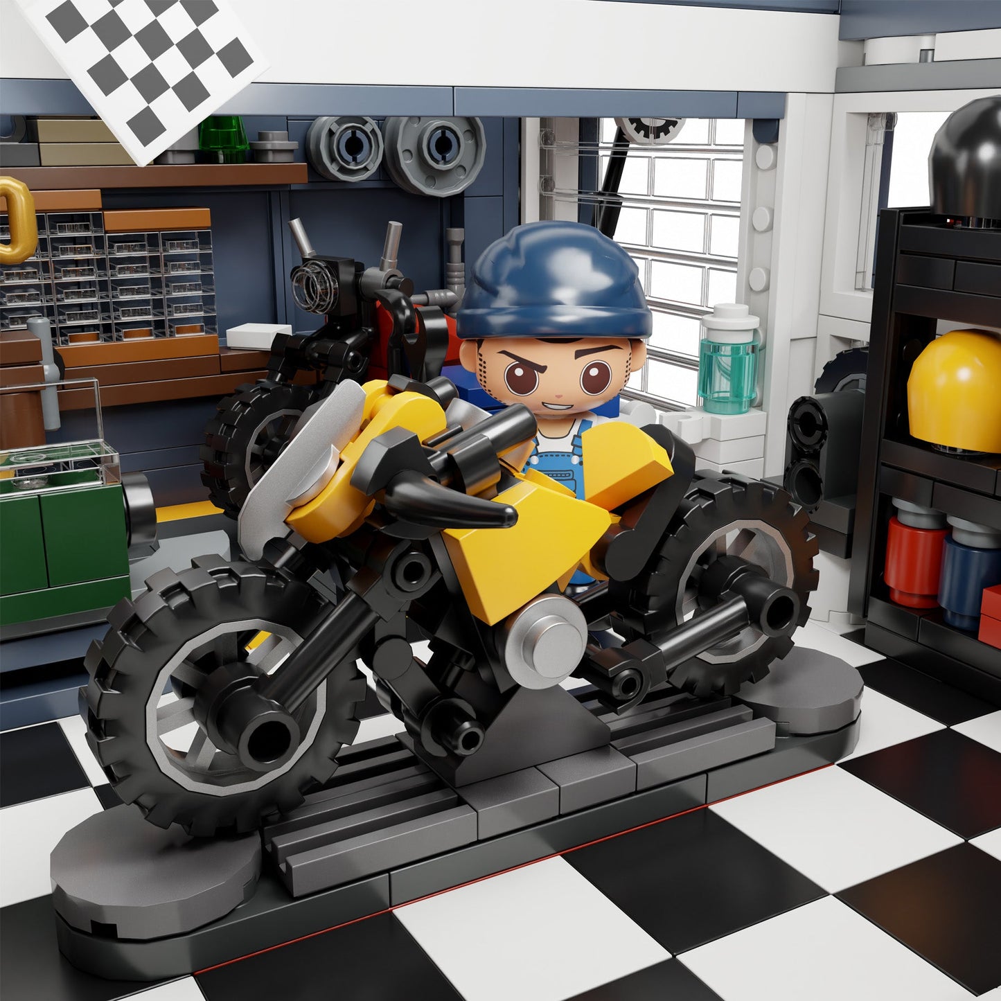 Motorcycle Restaurant Building - 2989 pcs - Beanie Games