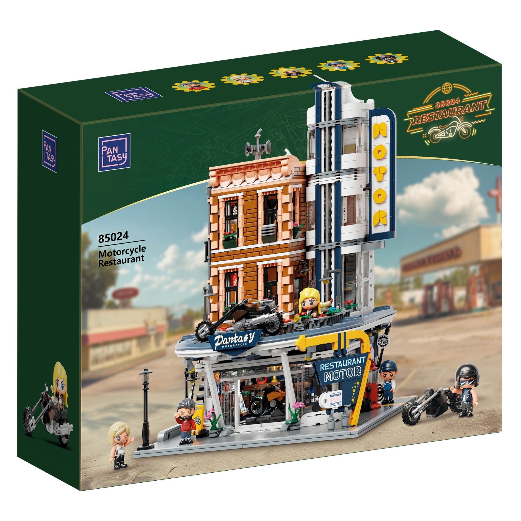 Motorcycle Restaurant Building - 2989 pcs - Beanie Games