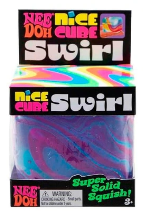 NeeDoh Nice Cube Swirl Squishy Fidget Toy - Beanie Games