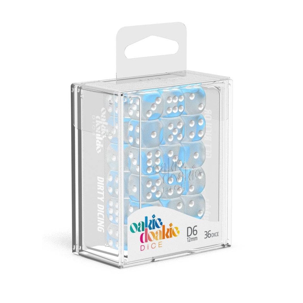 Oakie Doakie Dice D6 Dice 12 mm Glow in the Dark - Arctic (36) - Beanie Games