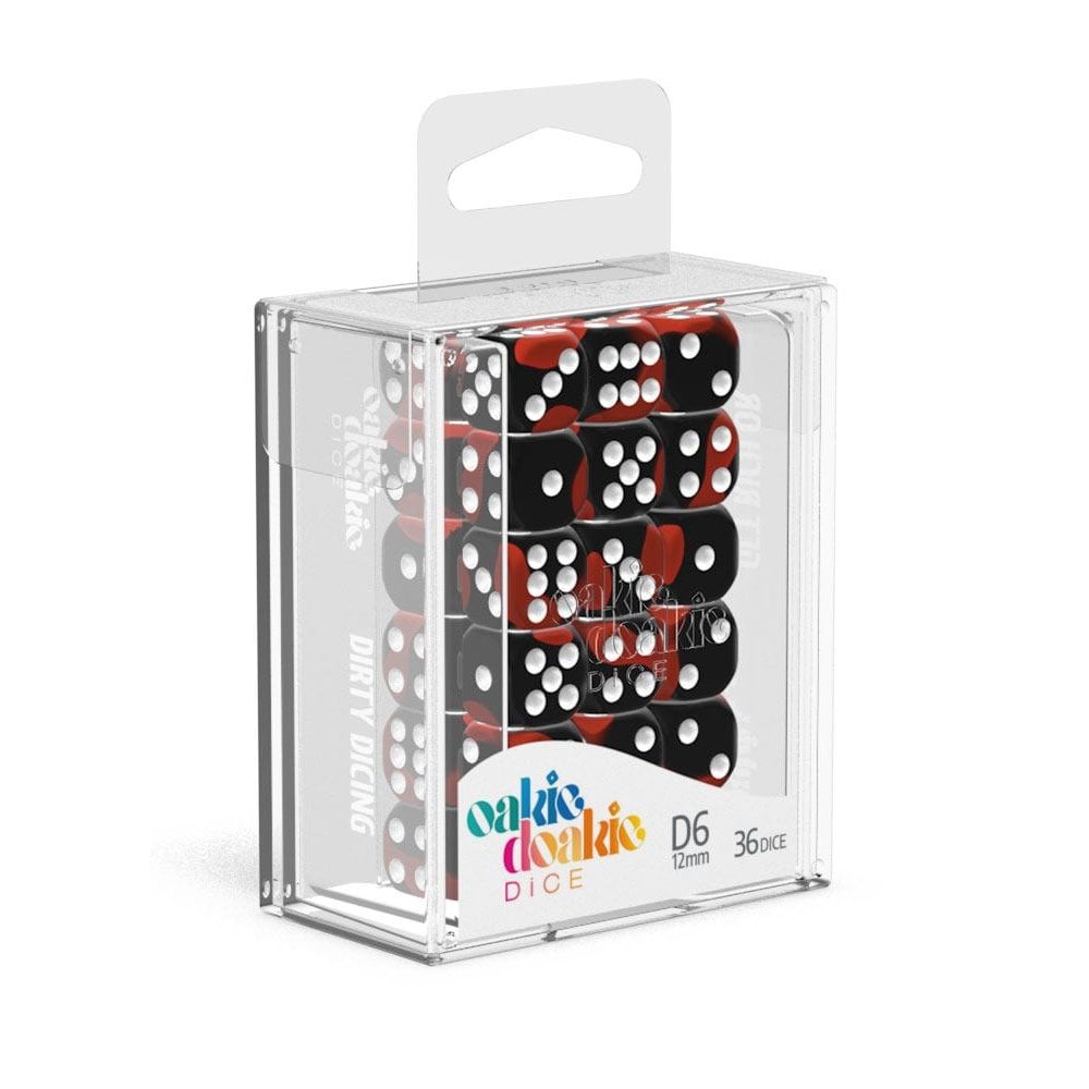 Oakie Doakie Dice D6 Dice 12 mm Glow in the Dark - Lava (36) - Beanie Games