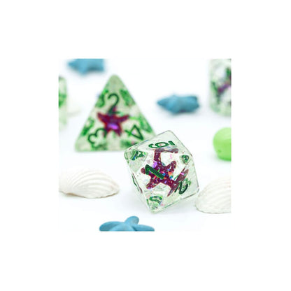 Ocean Sparkle Starfish RPG Dice Set - Beanie Games