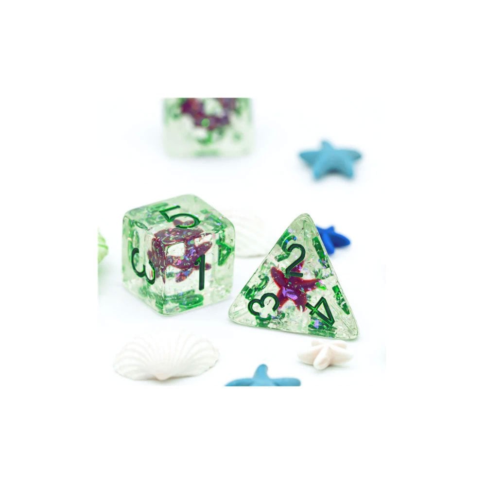 Ocean Sparkle Starfish RPG Dice Set - Beanie Games