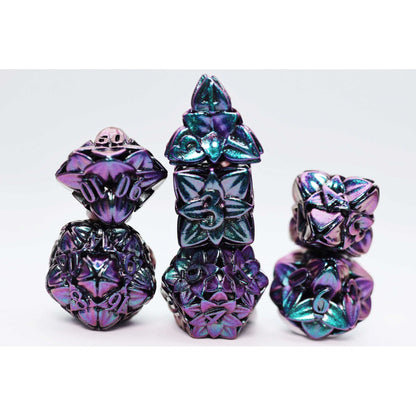 Otherworldly Hollow Flower RPG Metal Dice Set - Beanie Games