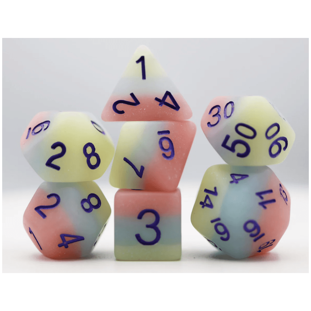 Peach Snow Cone RPG Dice Set - Beanie Games