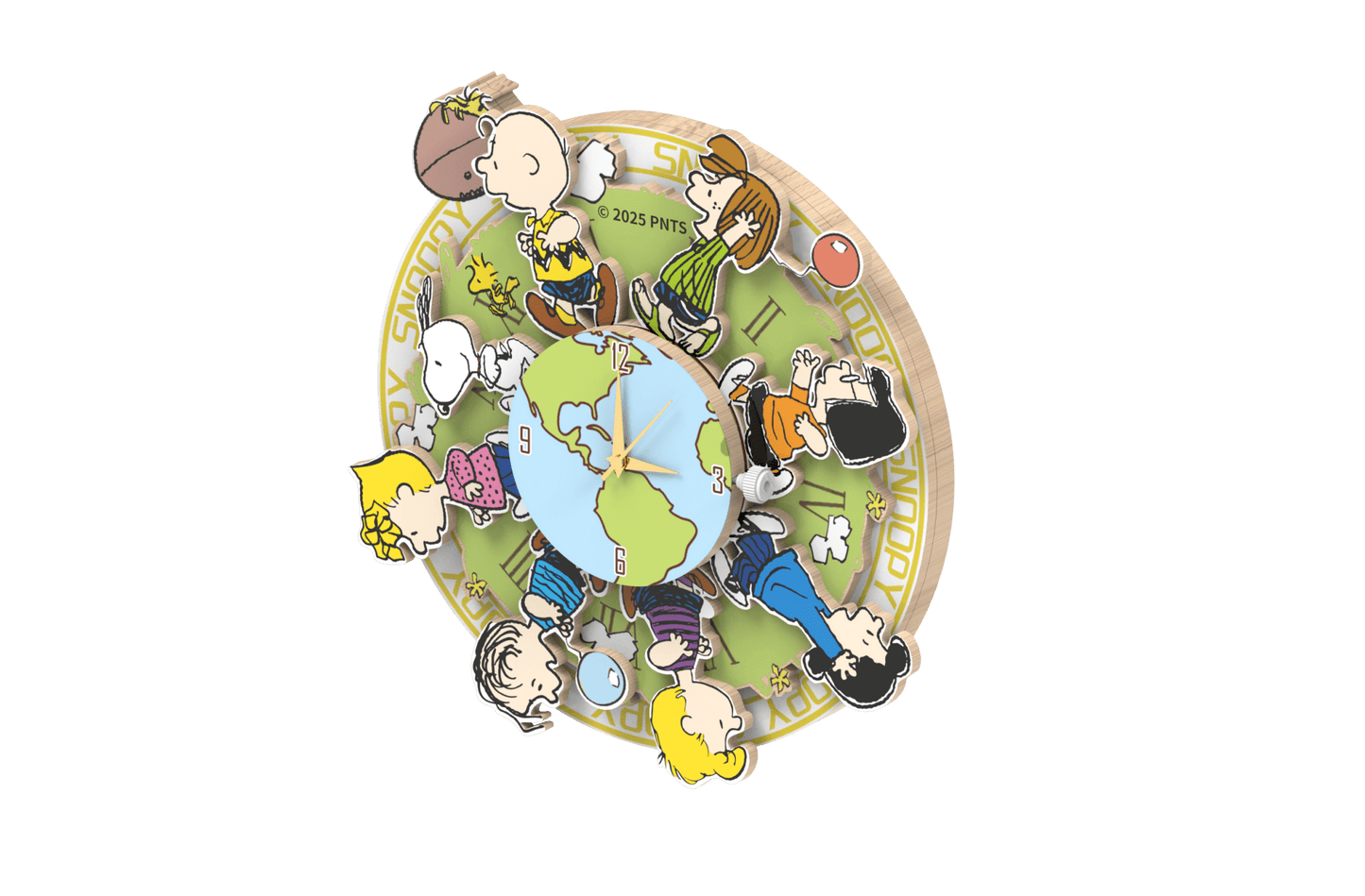 Peanuts™ Magnetic Around the World Wooden Clock - Beanie Games