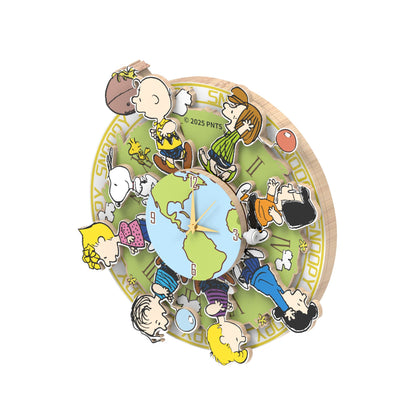 Peanuts™ Magnetic Around the World Wooden Clock - Beanie Games
