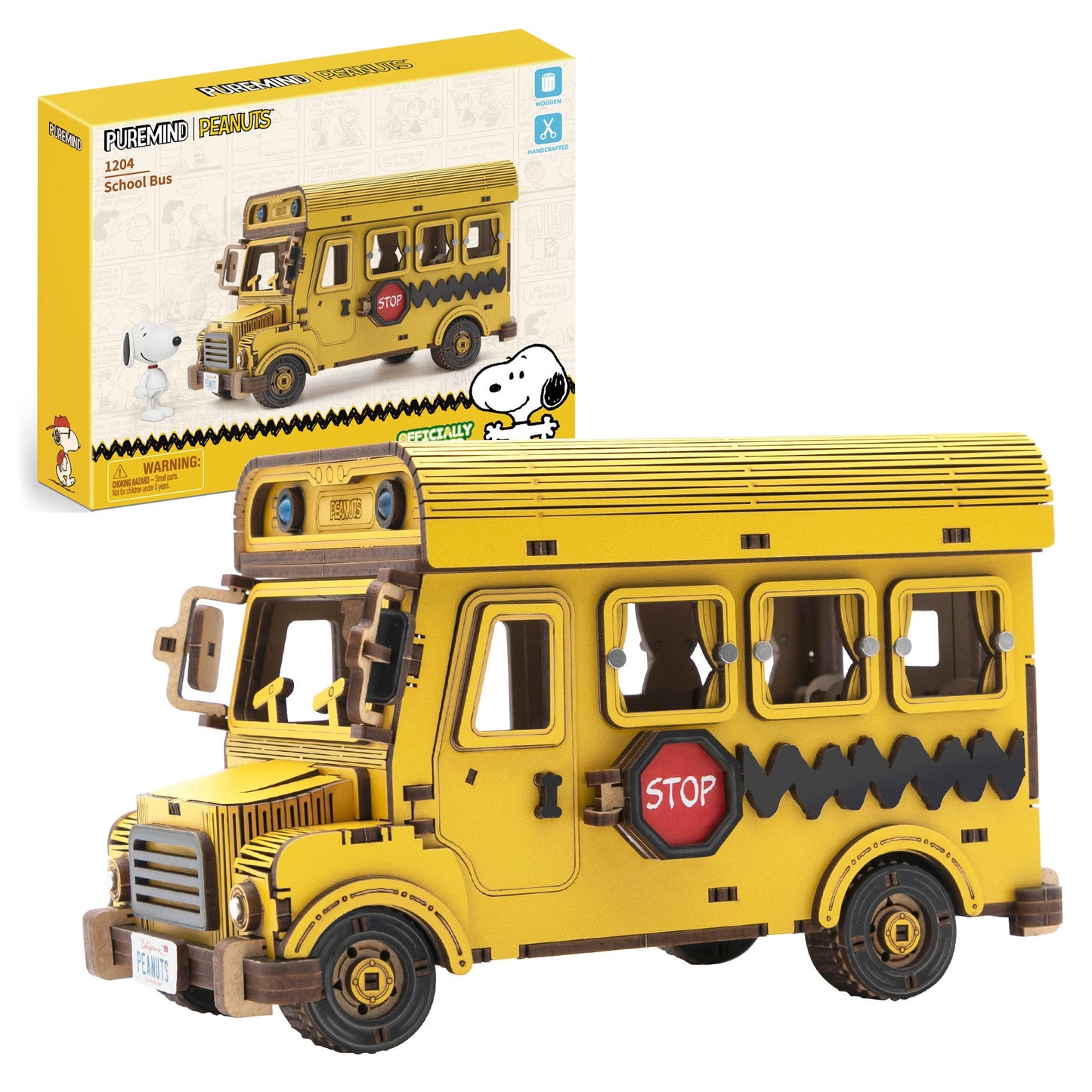 Peanuts™ Snoopy Yellow School Bus - Beanie Games